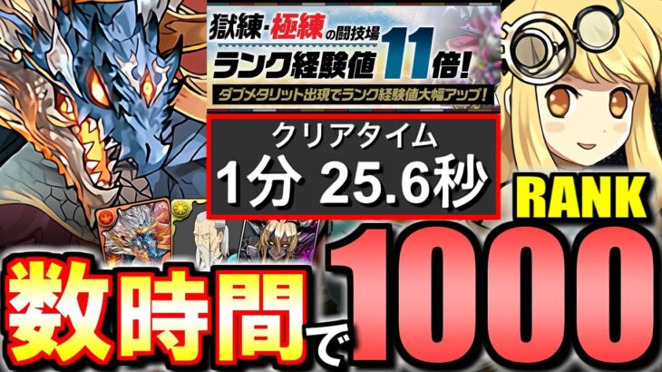 【短時間でランク大幅UP】極練の闘技場 サレサレ(両サレ)ランク上げ最新周回編成を3パターン紹介!!1分半で6000万超えも可能!!メモリアルガチャを回収しましょう!!【パズドラ】