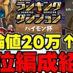 【ランダン】ガチ上位編成紹介します！理論値20万点↑落ちコン！代用＆立ち回り解説！【パズドラ】