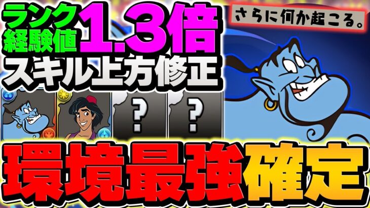 スキル3種強化で多色最強に！ジーニー×アラジンで十億チャレンジ攻略！ランク経験値1.3倍でぶっ壊れ最強！！【パズドラ】