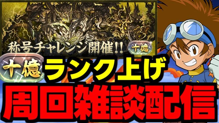 【生放送】十億チャレでランク上げ周回雑談配信!ラストスパート?【パズドラ】