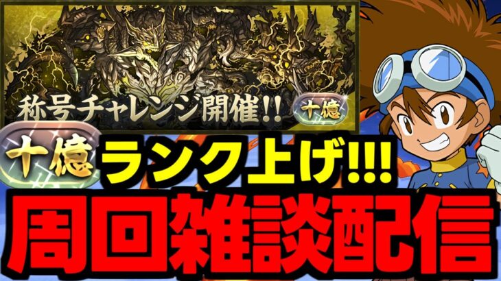 【生放送】十億チャレでランク上げ周回雑談配信!!!【パズドラ】