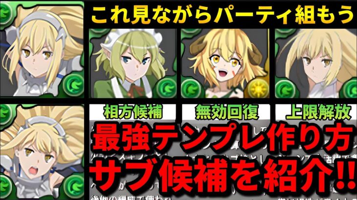 【🚨組み方を0から解説‼️】アイズ最強テンプレの作り方‼️サブ候補を紹介‼️（アイズヴァレンシュタイン、攻略、周回、GA文庫、新億超）【パズドラ】