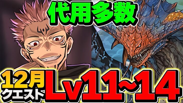 12月クエストLV11-LV14をネロor宿儺共通編成で攻略！これ見ればOKです！魔法石大量ゲット！【パズドラ】