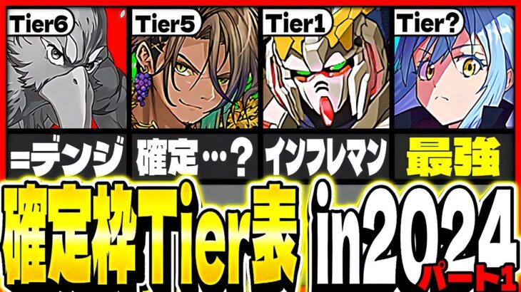 【パズドラ】今年実装の確定枠モンスターのバケモノは誰だ！in2024！パート1 ！今年を振り返りTier付けをしたら逆転劇がヤバすぎたwwww2024年ラスト！年末年始特別企画！第3弾！