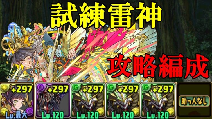 【試練ダンジョン】雷神試練進化用ダンジョンで和神攻略編成！！【パズドラ】