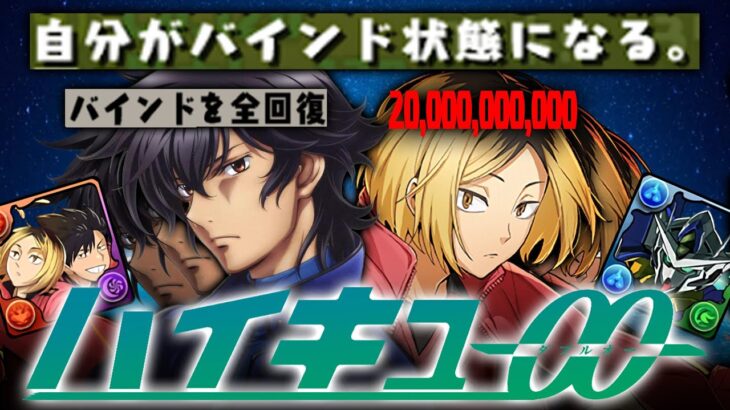 【奇跡コンビ】バインド→回復無限LOOP、2600億の夢コラボーー研磨×刹那！！【ハイキュー　パズドラ】