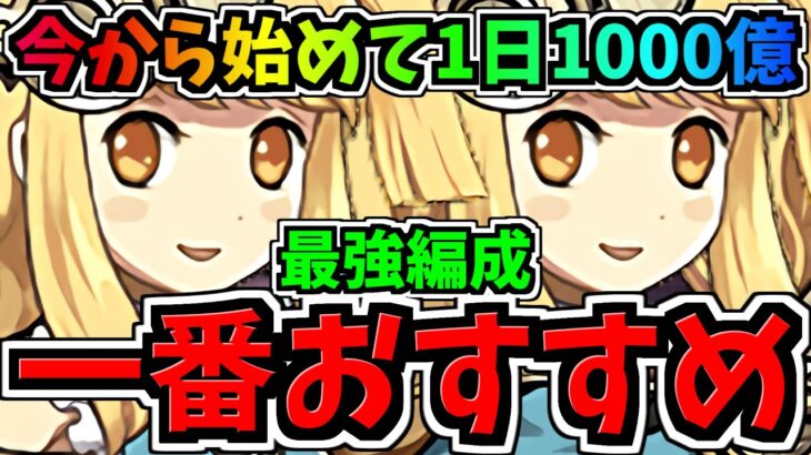 【一番おすすめ】今から始めても1日1000億稼げる！私が最も使ってるランク上げ編成！両サレ12億コロシアム周回！無効パ編成！代用・立ち回り解説！サレサレ12億【パズドラ】