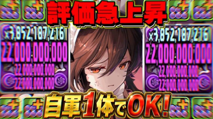【天才】自軍1体で50%軽減ループ！弱点消滅メイドロゼッタが最強すぎた霧雨チャレンジ【パズドラ】