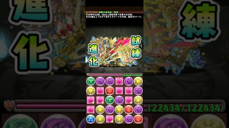 #パズドラ　雷神　試練進化