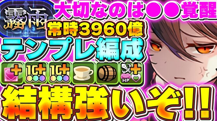 編成の工夫次第で最強に！！ボイスがあまりにも良すぎる！！メイドロゼッタのテンプレ編成紹介！！【霧雨攻略】【パズドラ実況】＃パズドラ