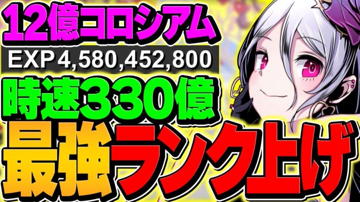【歴代1位】時速330億でランク上げ！12億コロシアム 8分台周回編成！ディバインゲートコロシアム！【パズドラ】